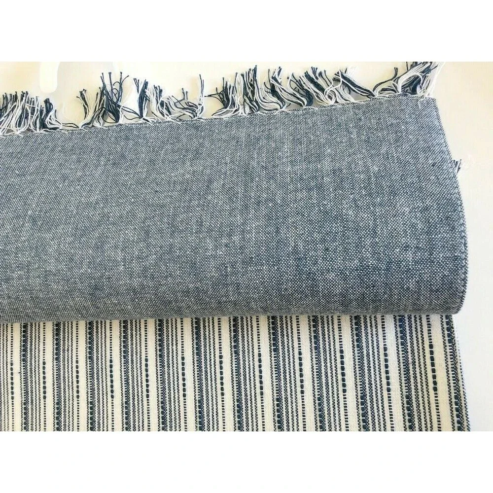 Table Runner Blue Beach Stripe Indoor Outdoor Reversible Summer Nautical 14x72